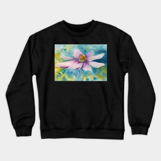 Pink Flower Watercolor Art Crewneck Sweatshirt